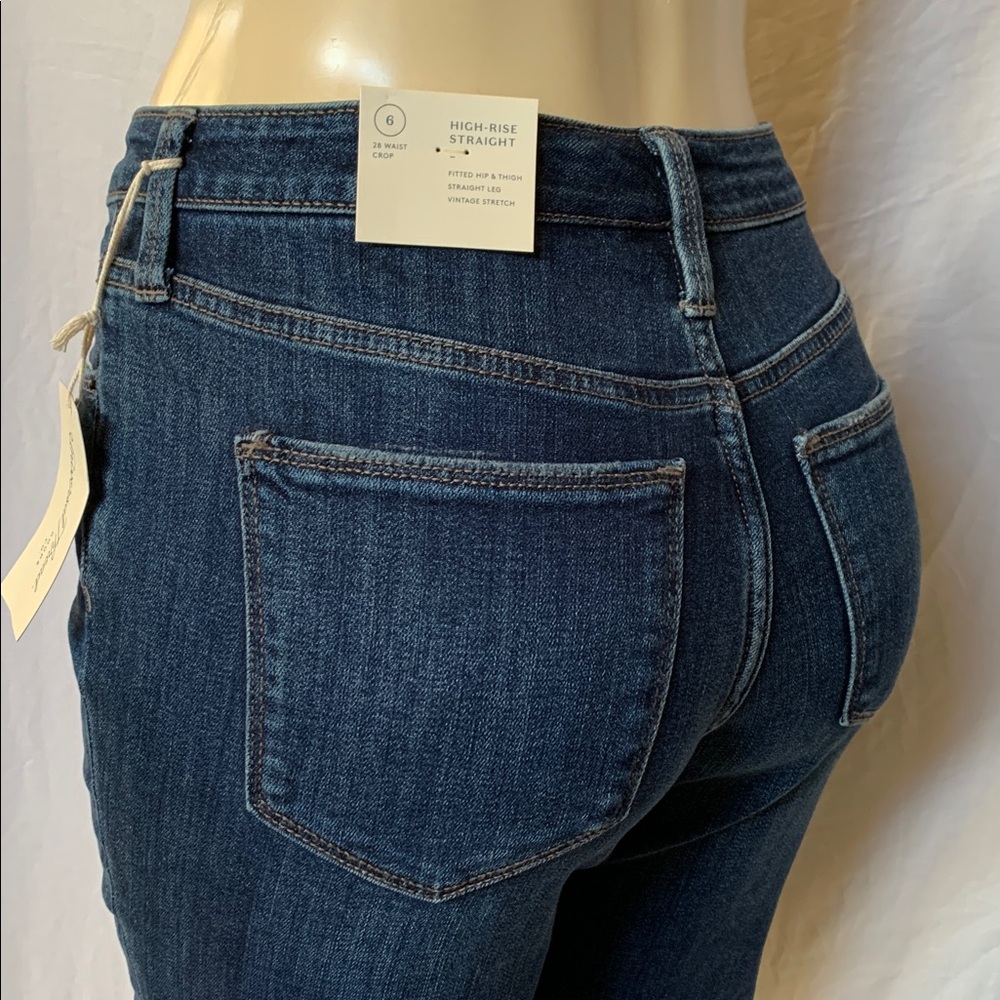 FINAL PRICE UNIVERSAL THREAD Stretch Size 6 Ankle Length Crop Indigo Wash NWT